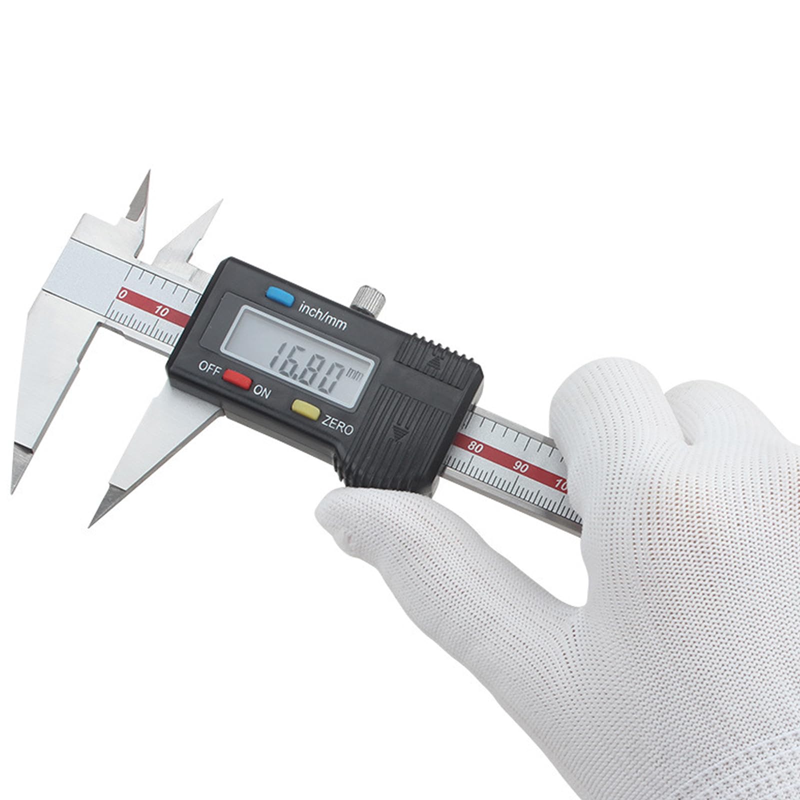 Digital Messschieber 200 mm - mit Spitzem Schnabel, Metrisch/imperial, Aus Rostfreiem Stahl, Gehärtet, LED Display Industrielles Testinstrument Messwerkzeuge