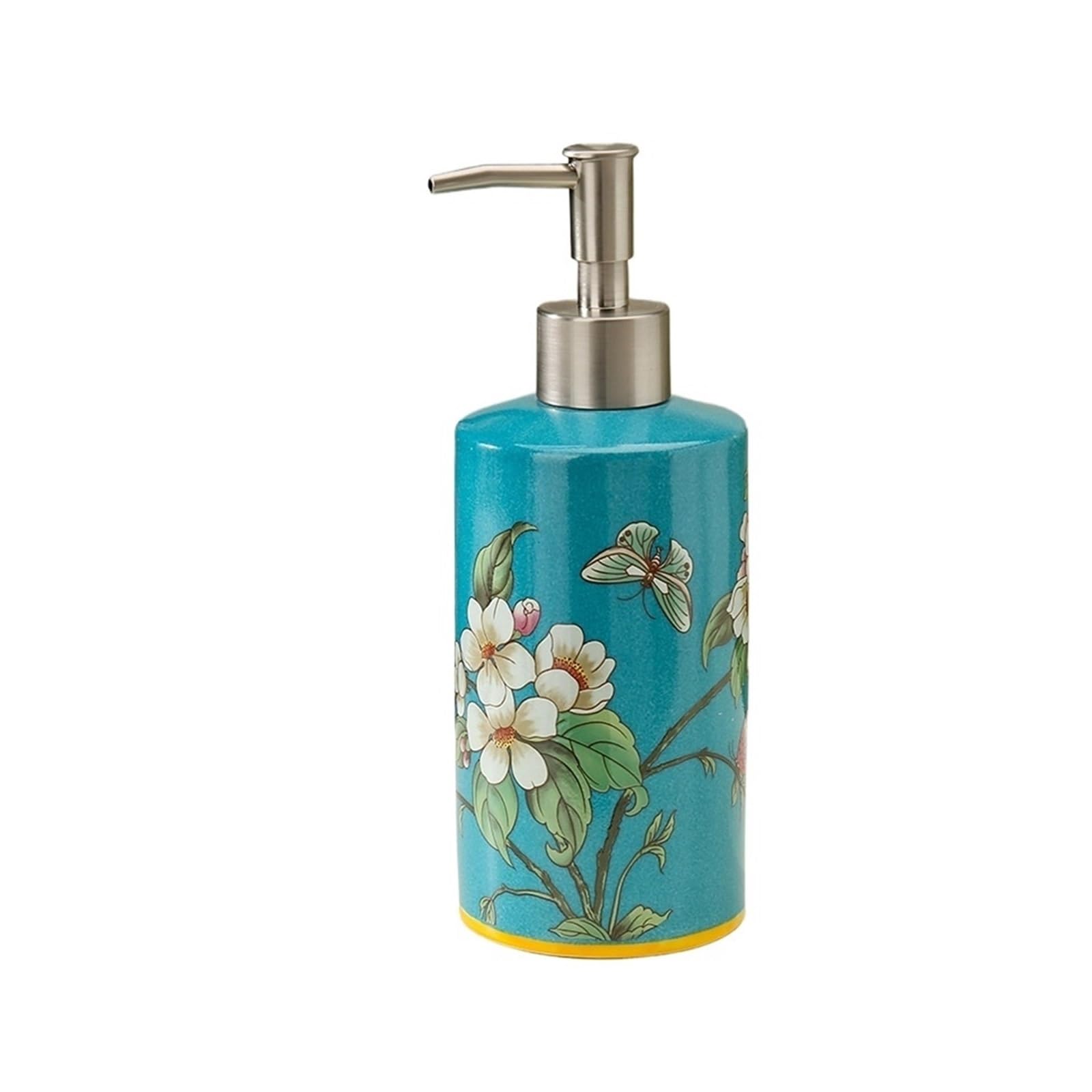 Soap Dispenser Luxury Ceramic Soap Dispenser With Pump For Bathroom Shampoo, Shower Gel, And Lotion Press Bottle(Blue)