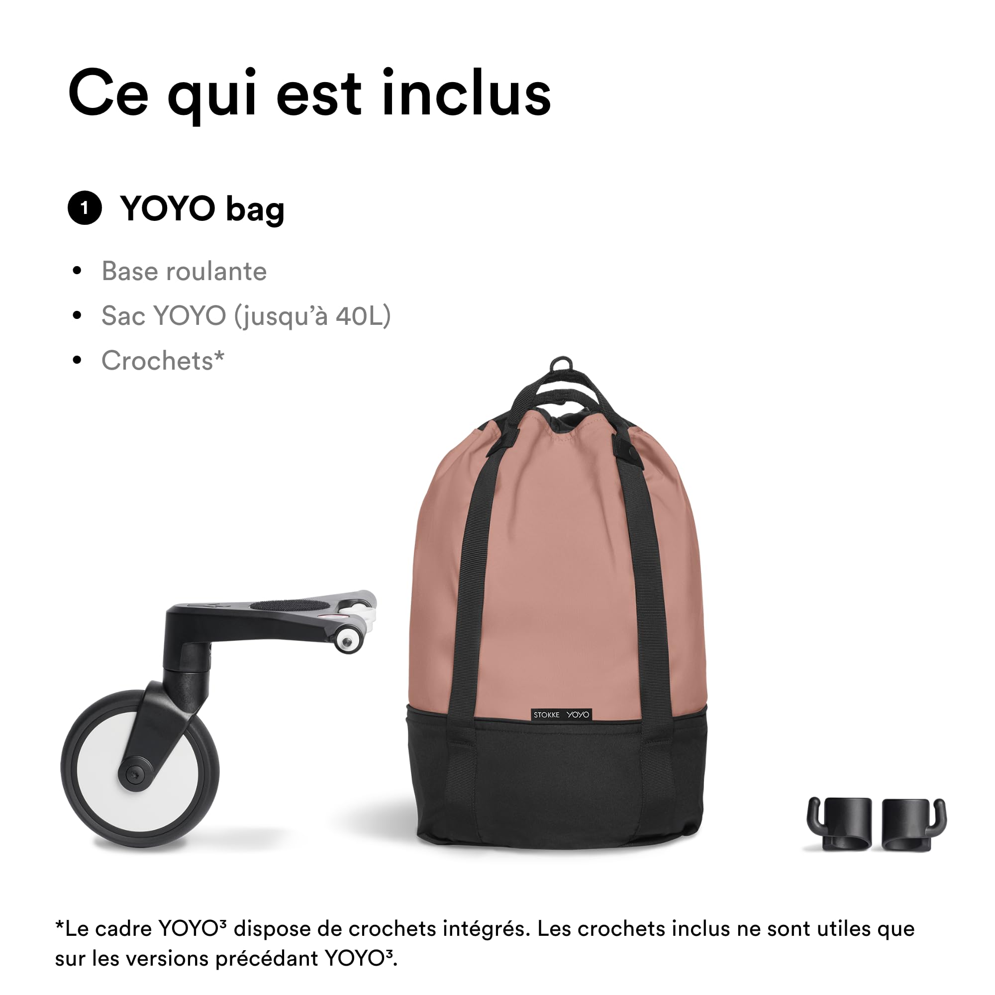 Stokke YOYO Bag, Ginger - Offre Un Rangement supplémentaire pour la Poussette YOYO - Facile à Attacher - N'affecte Pas la maniabilité - Lavable en Machine à 30°C
