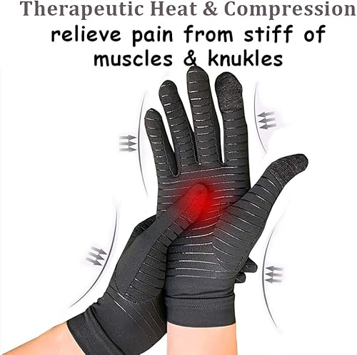 Miniatura 6 de Rimonasure Guantes de artritis de dedo completo Guantes de compresión con infusión de cobre para artritis