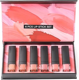 6-Piece Lipstick Gift Set - Matte Velvet Lips...