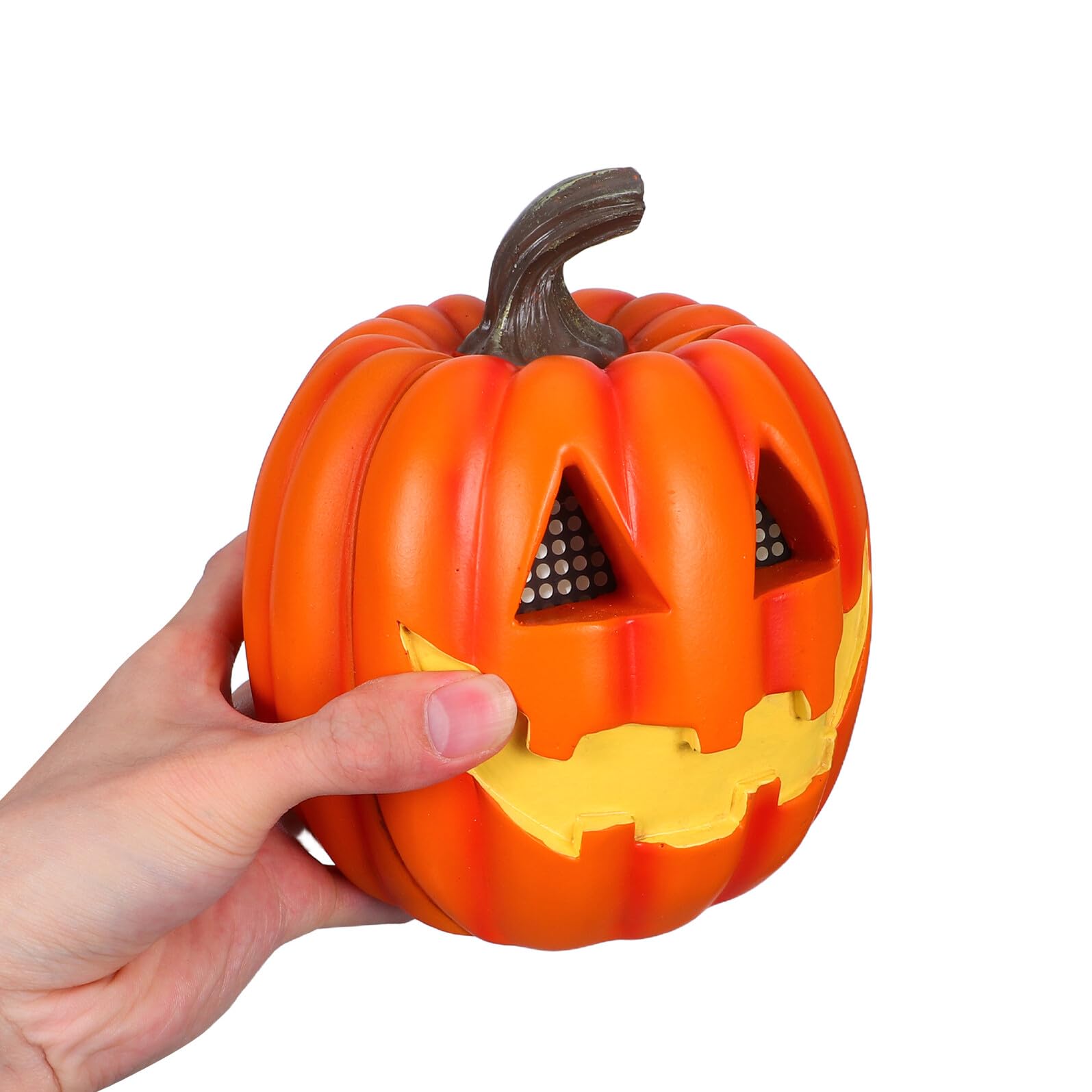 Halloween Kürbis Deko LED Laterne aus Robustem Harz Flammenloses Leuchten für Innen Außen Vielseitige Halloween Tisch Barbeleuchtung Stimmungsvolle Party deko mit Gruseligem