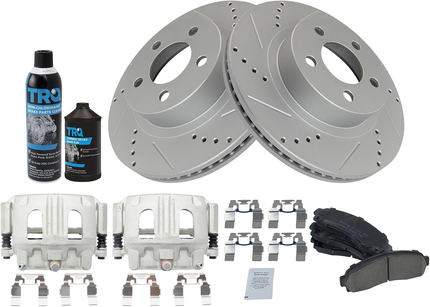 TRQ Front Brake Pad & Rotor Kit Compatible with 2001-2011 Ford 2003-2009 Mazda