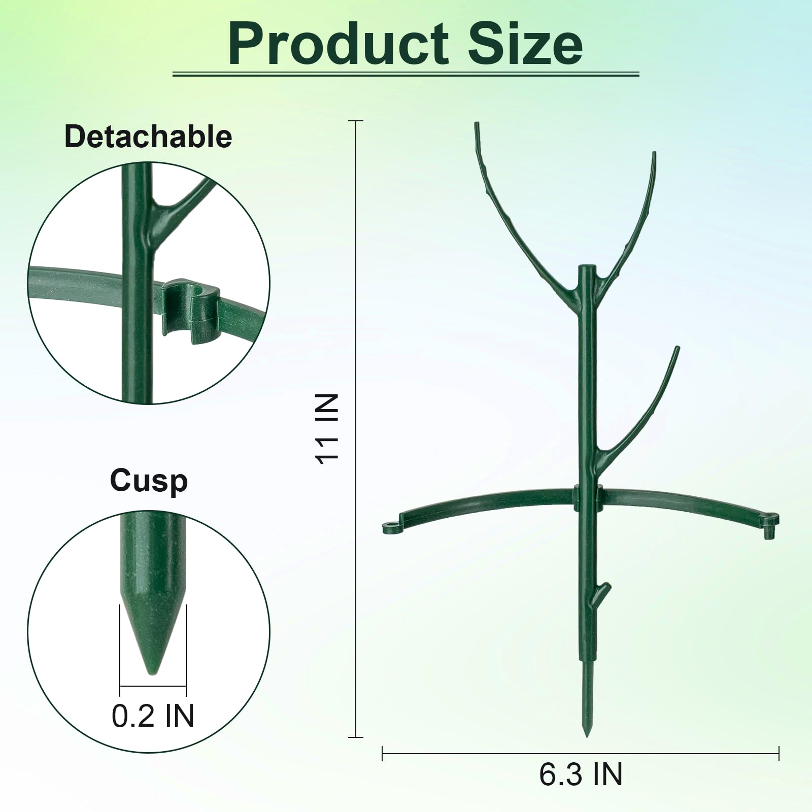18 Pcs Plant Support Stakes & Plant Cage Support Rings, Plant Supports for Indoor Plants Stackable Plant Holder Stick - Image 2
