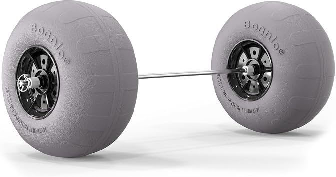 Bonnlo Replacement Balloon Wheels 12" Big Beach Sand Tires for Kayak Dolly Canoe Carts Buggy with Free Air Pump 2-Pack