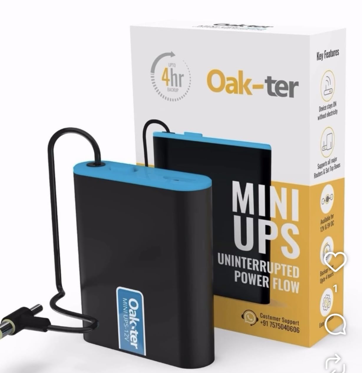 Oak-TER Mini UPS for Router and Set Top Box, 12V DC | Oak-ter Mini UPS for Router and Set Top Box, 12V DC (Not for Airfibre Modem)-image-8
