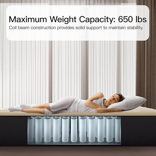 Miniatura 3 de Air Mattress Queen with Built in Pump - Upgraded Blow Up Bed, 2 Mins Quick Self Inflatable, 13"/650lbs Max, Strong Support, All Night No Lost Air