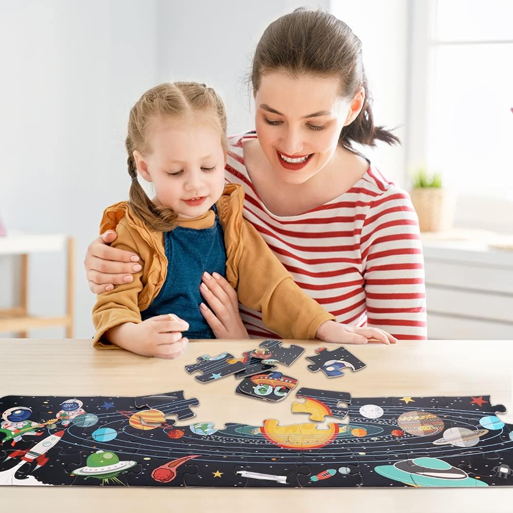 HAS Floor Puzzles for Kids Age 3-8, 36 Piece Space Puzzle Children Puzzles for Boys and Girls and Educational Toys Jigsaw Puzzles Raising Children Recognition & Memory Skill Practice