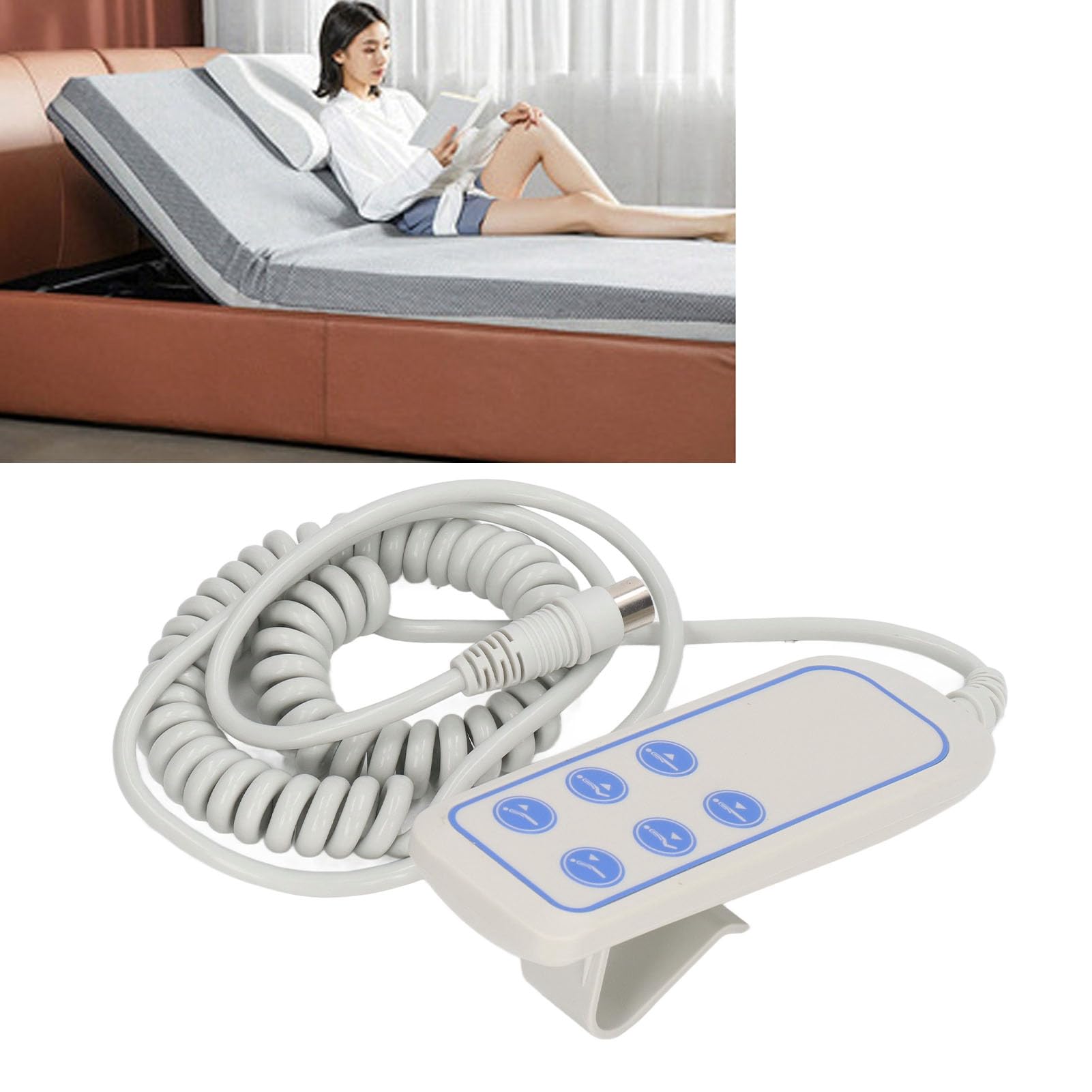Contrôleur de Lit à 8 Broches, Contrôleur de Lit de Levage à Distance, Commande Manuelle de Chaise élévatrice électrique en PVC IP66 Résistant à L'usure, pour Barre Pliante