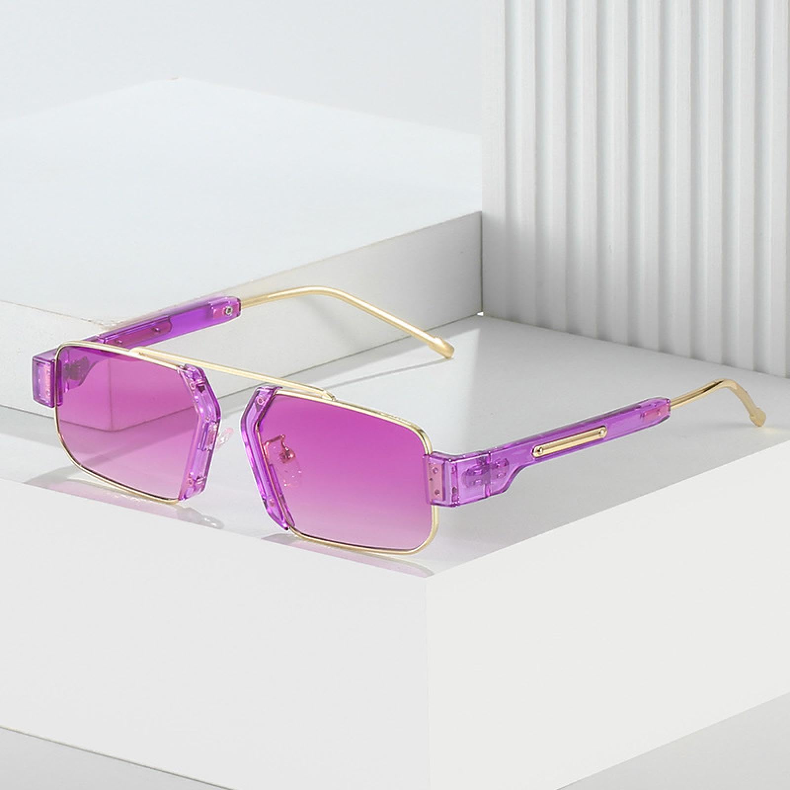 Occhiali da sole retrò colorati da donna alla moda, lenti sfumate trasparenti per l'oceano, UV400, da uomo