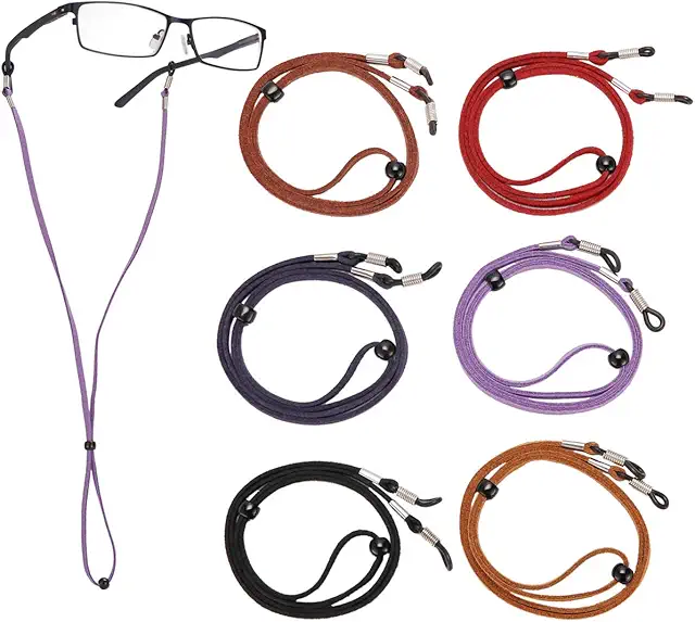 Lot de 6 cordons lunettes réglables pour lunettes de soleil et lecture