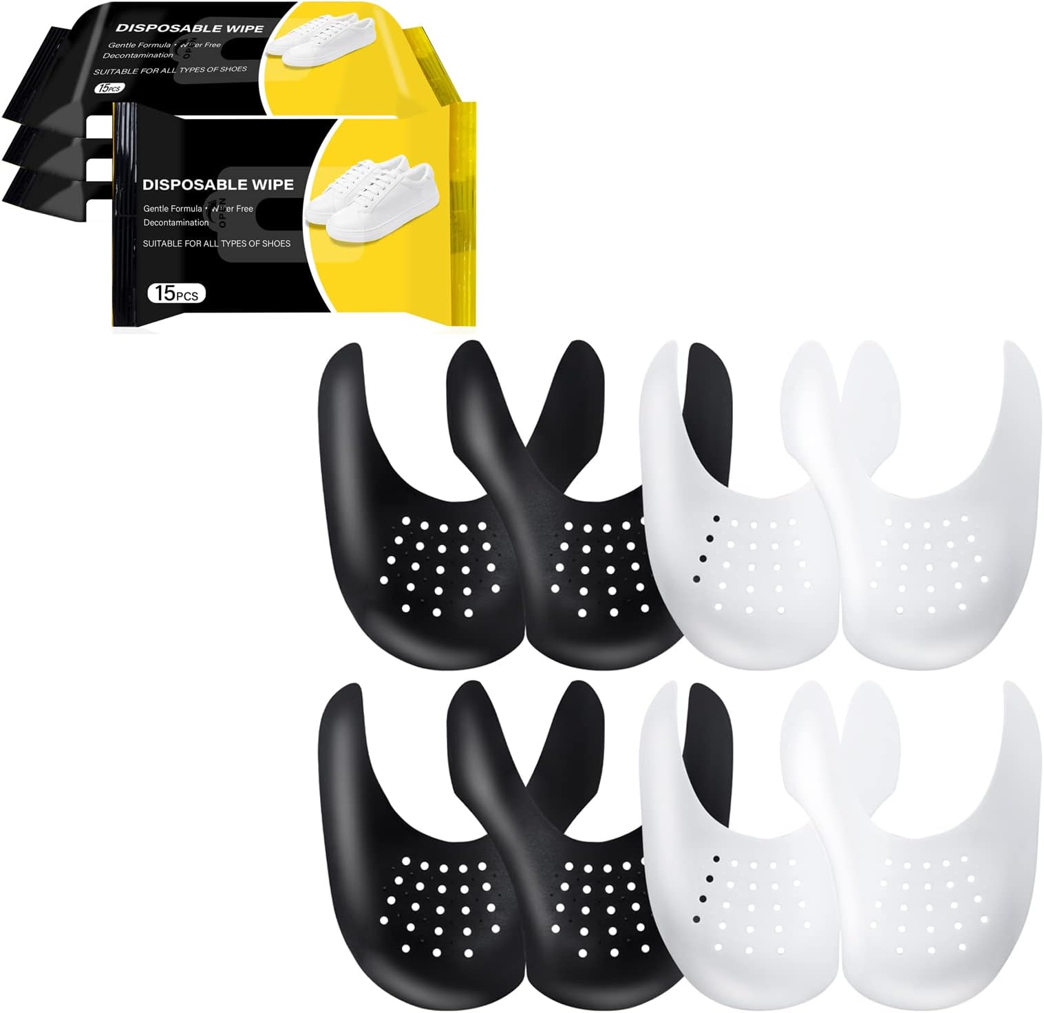 YOLOPARKAnti- Wrinkle Less Creases Protection for Air Forces, Jordans, and More Sneakers Women Size(5-9) with 60 Pcs Quick Cleaning Sneaker Wipes