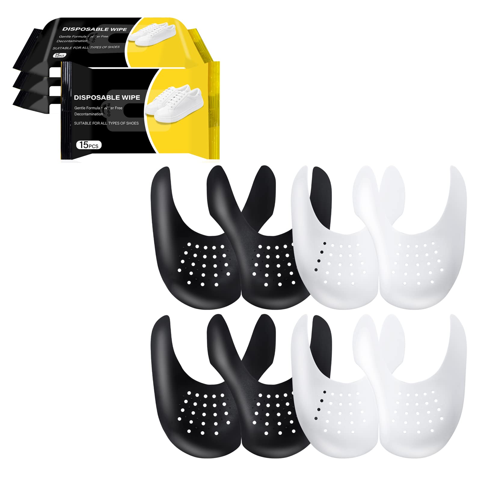 YOLOPARKAnti- Wrinkle Less Creases Protection for Air Forces, Jordans, and More Sneakers Women Size(5-9) with 60 Pcs Quick Cleaning Sneaker Wipes