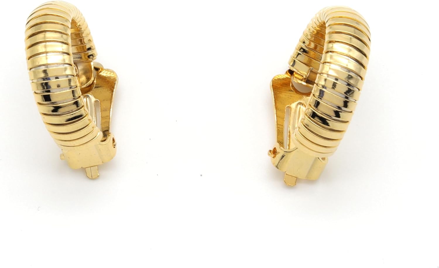 Marshal Fashion Set Omega Cobra Chain Brass 18K Gold Plated Rhodium Plated & TwoTone Size 16" 18" 20" 24" Necklace (10mm) with Clip Earring (7mm) - Image 5