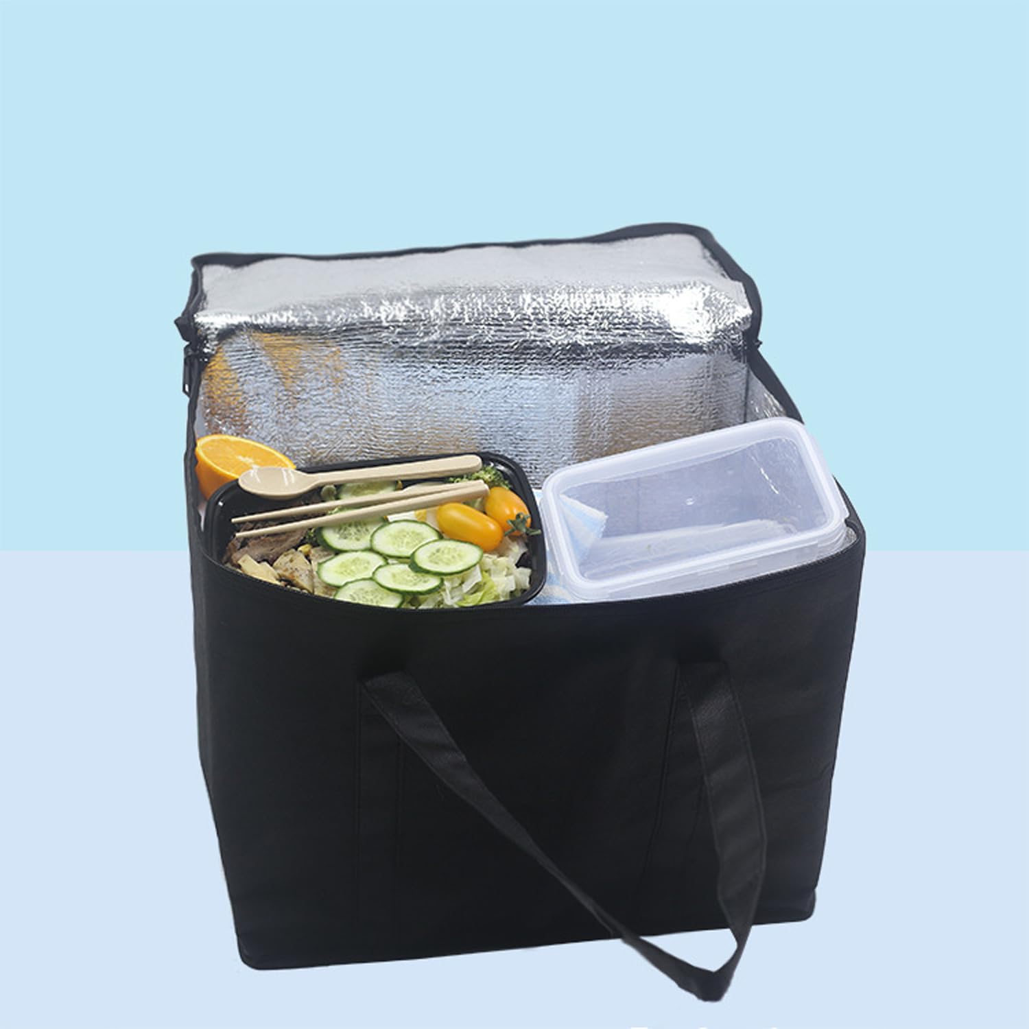 Bolsas De Hielo La Compra, Bolsa Térmica Plegable, Bolsa De Alimentos Aislada, Bolsas De Picnic Plegable, Bolsa De Almuerzo Grande Reutilizable, para Picnics, Fiestas, Camping, Playa (41*33**26 cm)