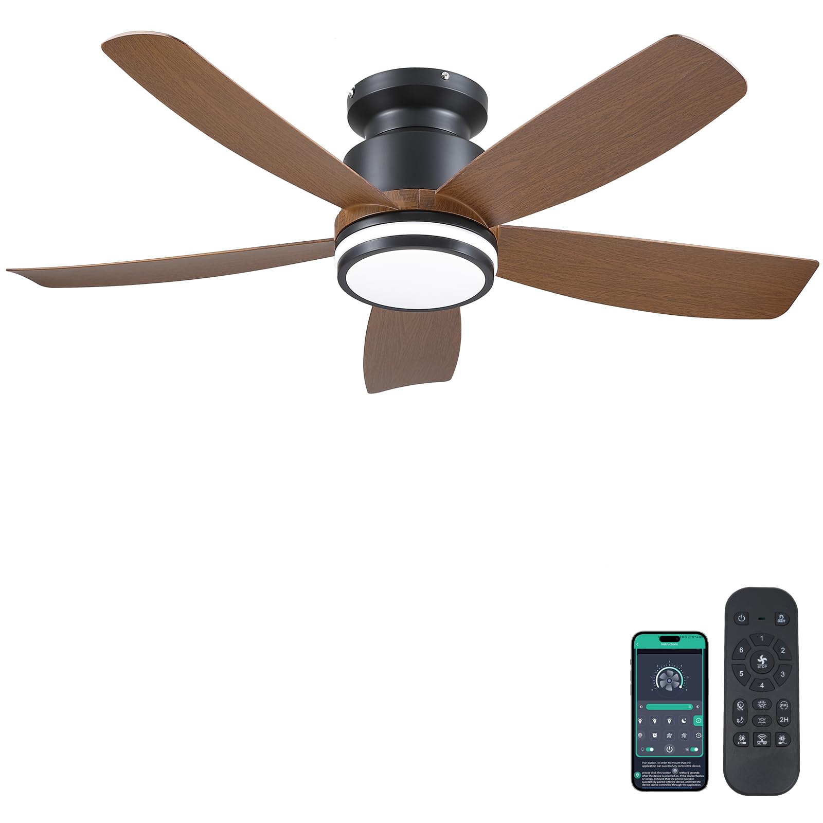 Ventilateur de plafond avec lumiere silencieux pour dormir au frais