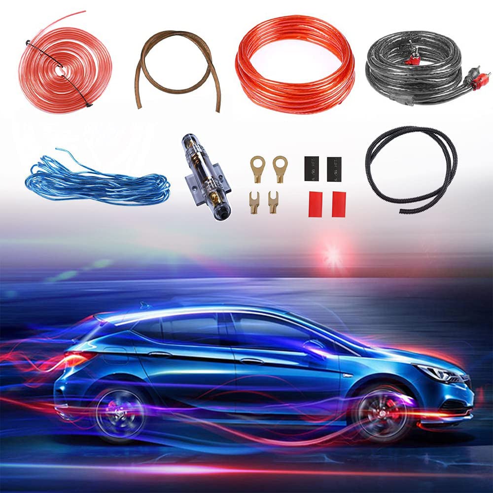 Kit di installazione Filo dell'Altoparlante, Cavo Amplificatore Audio per Auto 1000W con Cavo di Collegamento