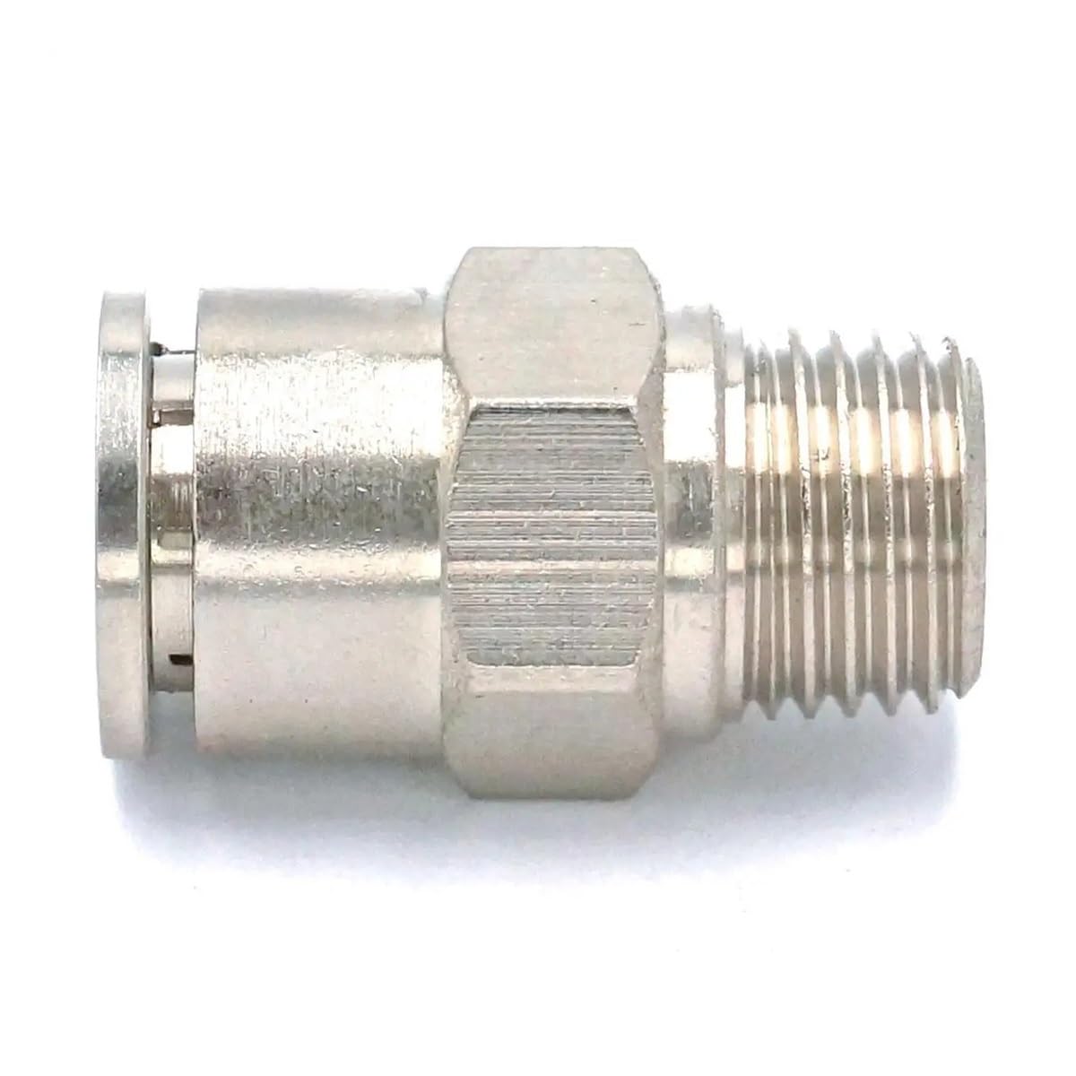 Rvblrdse Men's One Color 1/4" To Fit Tube O/D 10Mm Pneumatic Nickel Brass Push In Connector Union Quick Release Air Fitting Plumbing
