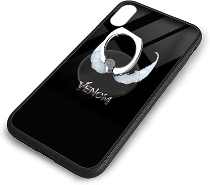 Amazon Venom Movie Logo スパイダーマンのヴェノム スマホリング Iphone X Iphone Xs用 携帯ケース リング付き 耐衝撃 保護ケース ミラー 鏡面デザイン 強化ガラス 全面保護 防塵 薄型 滑り防止 男女兼用 アイフォンケース 家電 カメラ オンライン通販