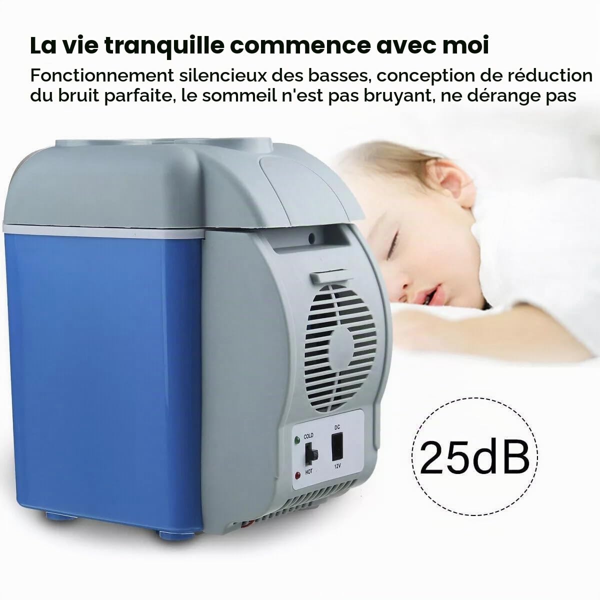 Générique Glacière Électrique Portable 7.5L 12V Refroidit + Réchauffe Mini réfrigérateur pour Voiture Camping avec Câble Prise Allume-cigare