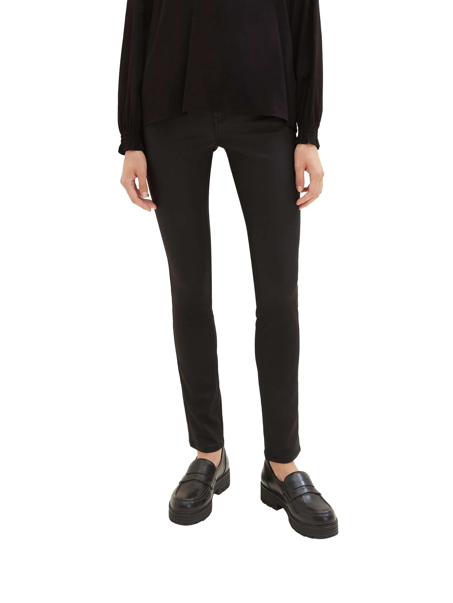 TOM TAILOR Damen Alexa Skinny Jeans in Leder-Optik