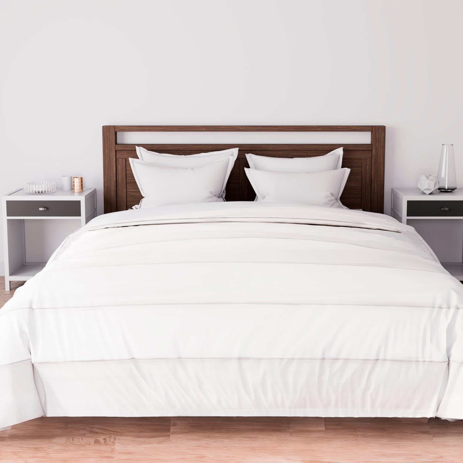 Soleil d'ocre, Set piumino e biancheria da letto 7 Pièces BOHEME grigio per letto in 140x190 cm