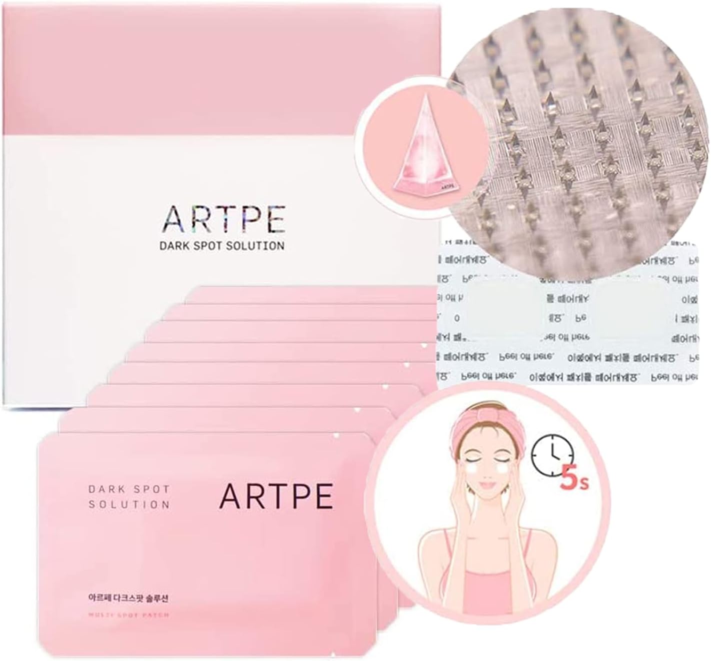 ARTPE Dark Spot Solution Multi Spot Patch 8pcs (Total 16 Patch)- 1.02 inch Microneedles Patch for Dull Skin, Strong Absorbency