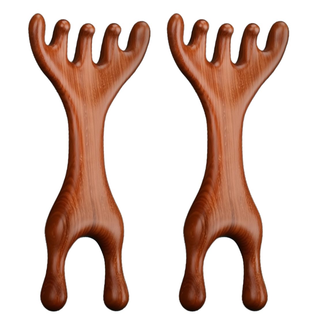 Masajeador portátil para el cuero cabelludo y peine de madera, 2 piezas, masajeador para el cuero cabelludo y peine de masaje, masajeador corporal multifunción(Madera)