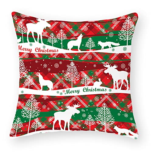 Elchwolf Kissenbezug 80x80 Weihnachten - Sanft Baumwolle und Leinen...