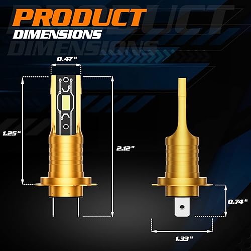 Miniatura 2 de M-AUTO H7 Bombillas LED, 3600 lúmenes, 6500 K, blanco frío, 1:1 tamaño mini LED para faros delanteros, luces de circulación diurna para reemplazo de