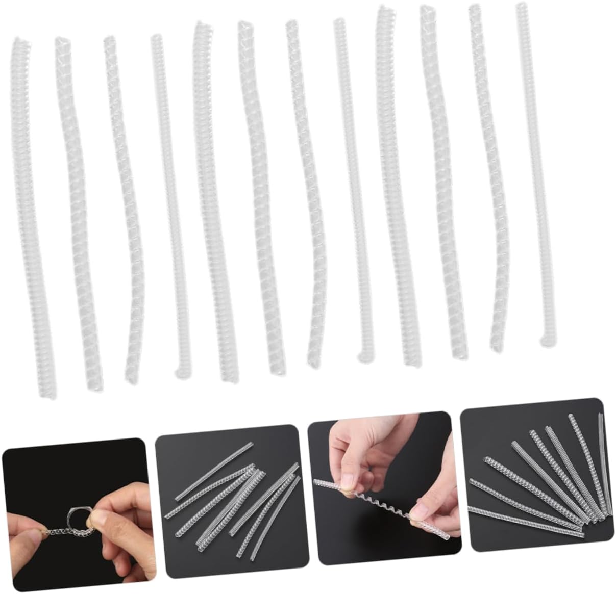 BELLIFFY 12pcs Ring Adjuster Jewelry Tightener Tool Transparent PU Reducer for Loose Rings Comfortable and Invisible