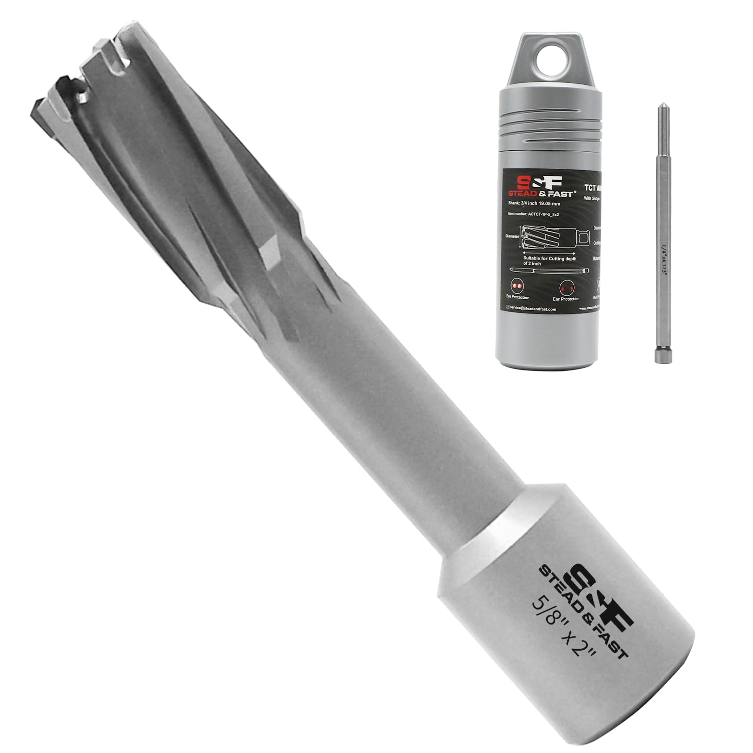 S&F STEAD & FAST Carbide Annular Cutter 5/8" Cutting Diameter, 2" Depth of Cut, 3/4" Weldon Shank