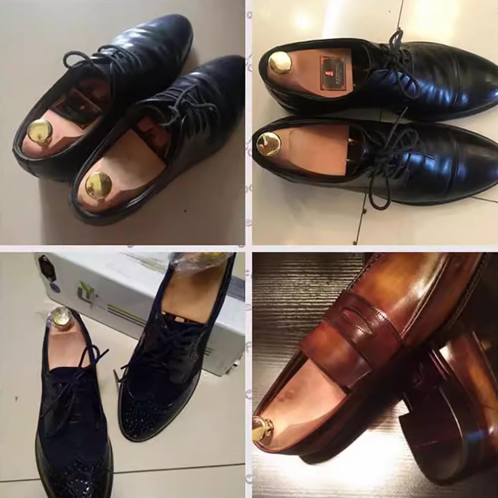 Juego De 2 Hormas para Zapatos De Madera De Cedro, Modelador De Madera para Árbol De Zapatos para Hombre, Ancho Y Largo Elástico, Modelador De Zapatos, Se Adapta A Tallas 31-46,37 to 41