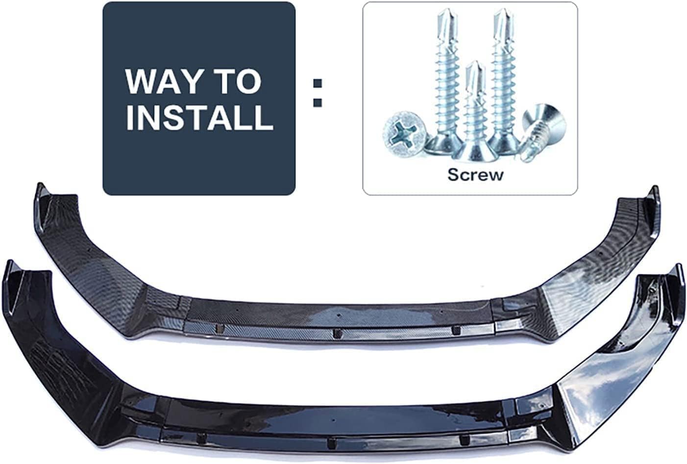 Auto Frontali Paraurti Spoiler per VW Golf 7 MK7 7.5 R GTI GTD 2014 2015 2016 2017 2018 2019, Lip Anteriore Splitter Lama Diffusore Protezione Aerodinamiche.,Black