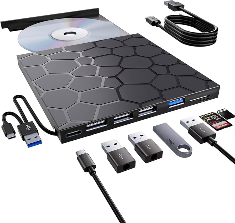 Amazon.com: VAIYI External CD/DVD Drive for Laptop, Portable