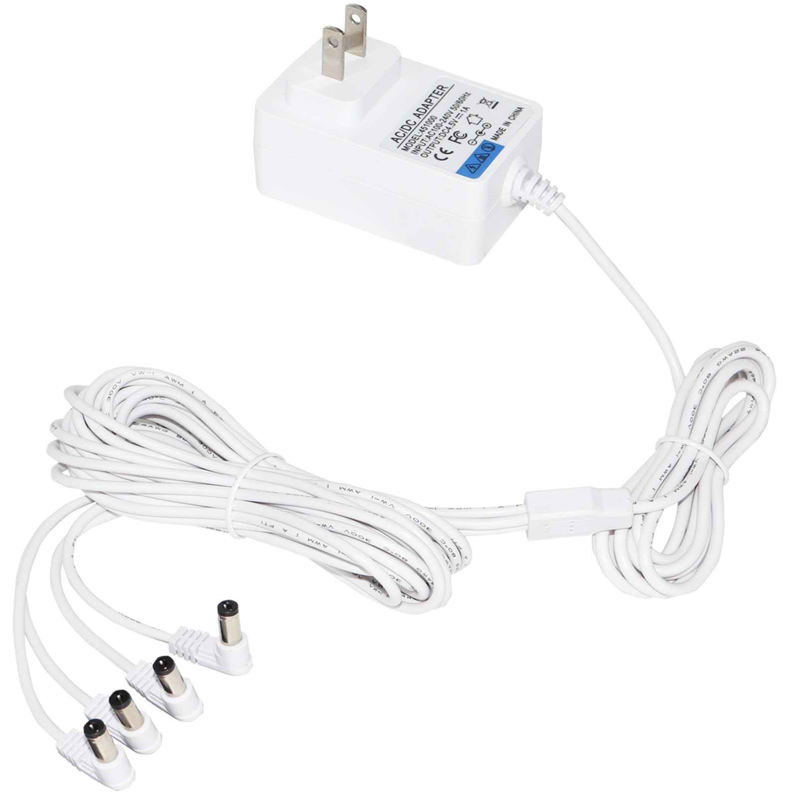 4.5V Lemax Power Adapter Compatible with Lemax Lighted Accessory 94566 94563 94564 94565 74295 74269 74707 84428 44242 Christmas Halloween Village Lights Micro Lighting Building Decor 4 Output White