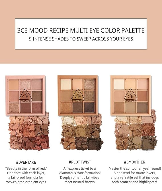 [3CE] 3CE MOOD RECIPE MULTI EYE COLOR PALETTE #SMOOTHER 8.0g