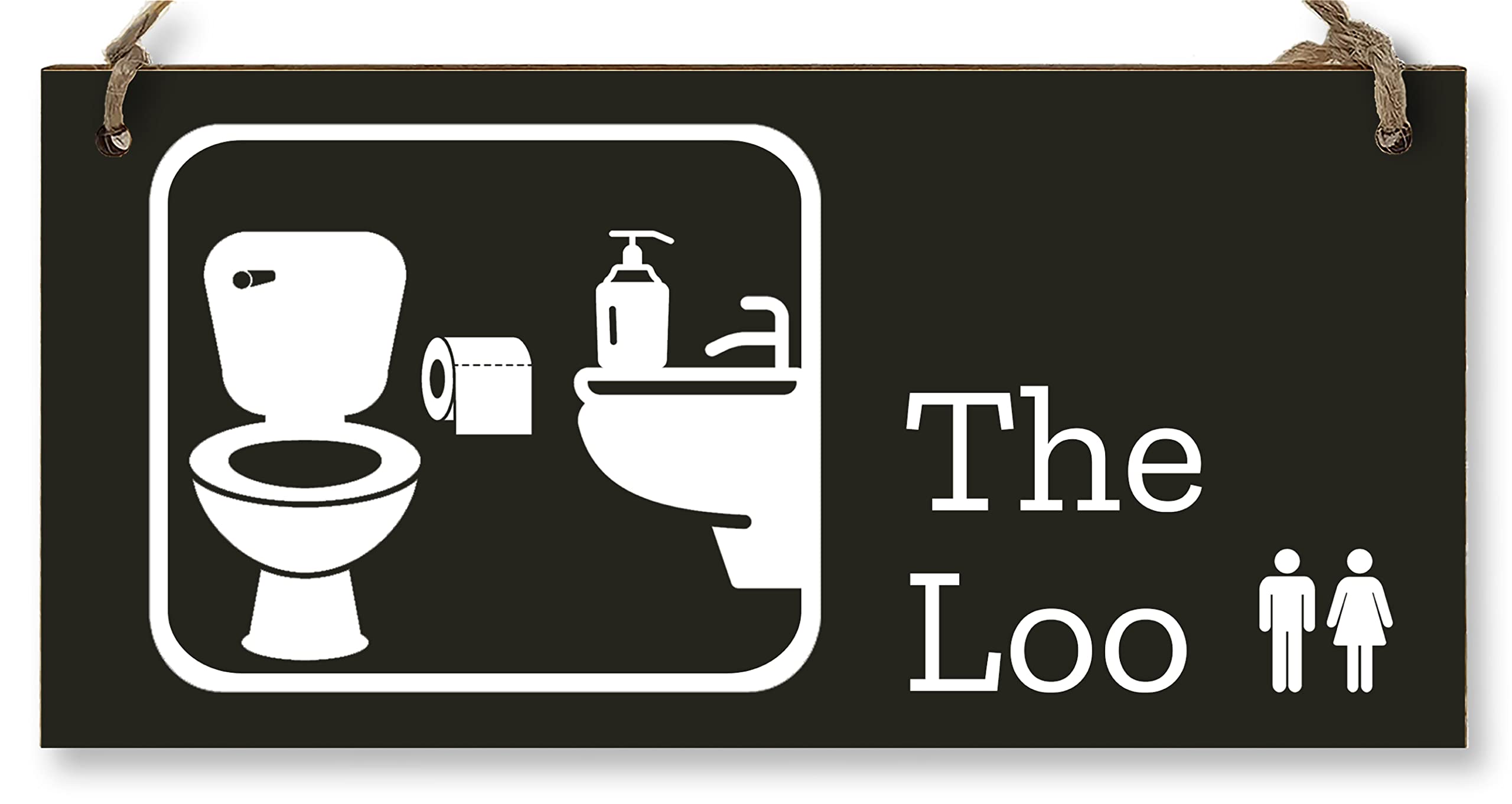 The Plum Penguin Handmade Wooden Hanging Wall Plaque The Loo Funny Novelty Decorative Door Sign Icon Style The Office