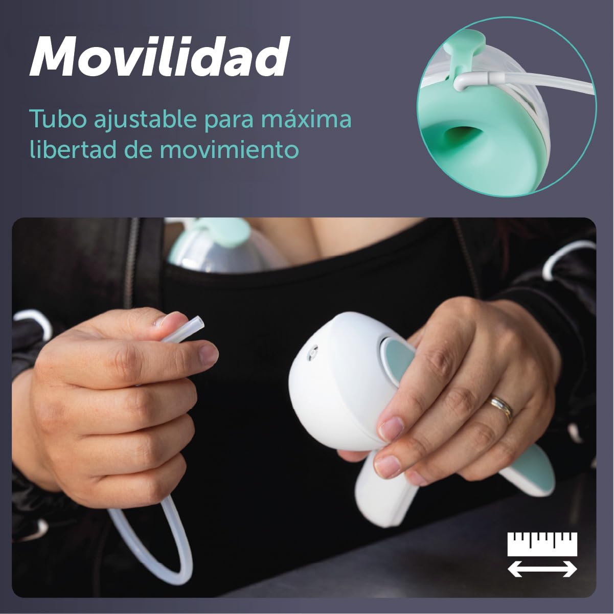 Elvie Wave Doble Sacaleches Manual Doble, Sin Batería, Se lleva en el Sujetador, Sacaleches Portátil, Embudo Silicona 24mm