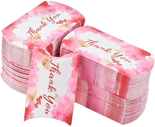 Vista 75 de Airssory 100 unidades de almohada de papel kraft vintage de 3 x 2 pulgadas, caja de embalaje de dulces, caja de embalaje de dulces, cajas de regalo