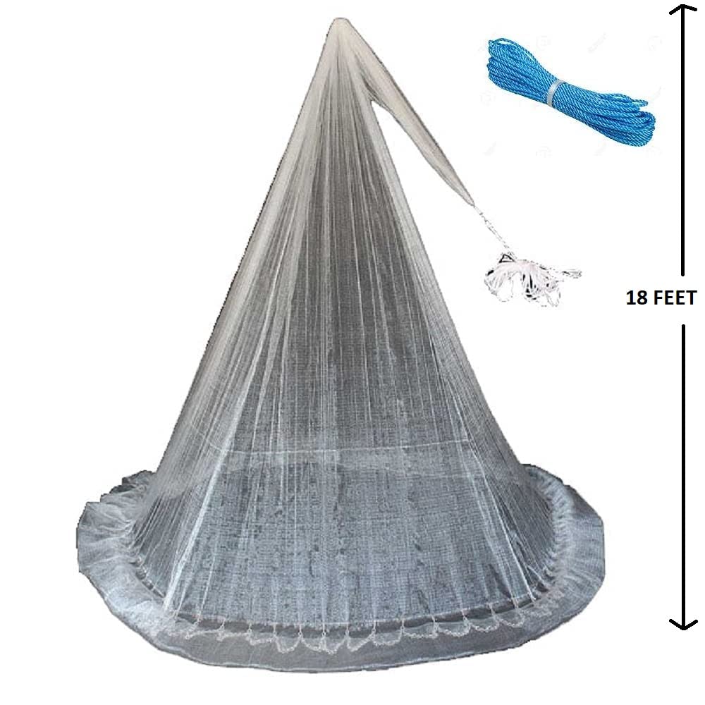 18 foot fishing net Buy Hand Throwing 18 Feet Height Fishing Bait Catch Net, Online at Low  Prices in India