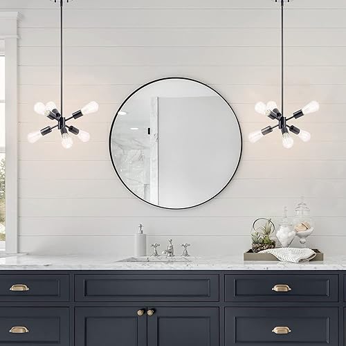 Miniatura 4 de Linea di Liara Stella Sputnik - Lámpara de araña moderna de mediados de siglo, lámpara de techo Sputnik, lámpara colgante Starburst, listado UL