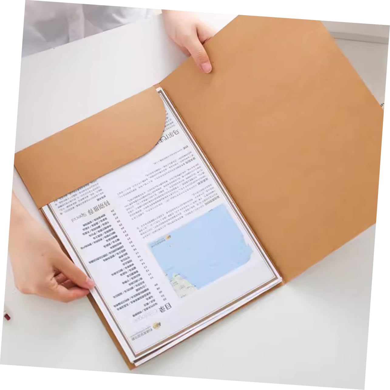 HOMSFOU 10pezzi Cartella Portadocumenti in Carta Kraft Da Pieghevoli Con Singola Resistenti e Organizzative Per Quotidiano
