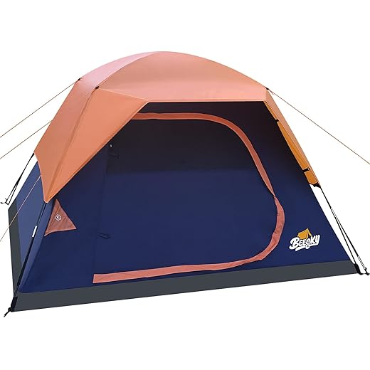 Beesky 8 Person Camping Tents Waterproof Family Tent with Large Mesh Windows Removable Top Rain Fly Windproof Easy Set Up Tents with Portable Carry Bag