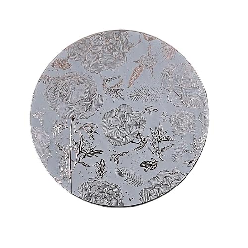 Dkiugl Wit Gold Stamping Placemat Heat Insulation Table Mat Waterproof Oil Round Flower Western