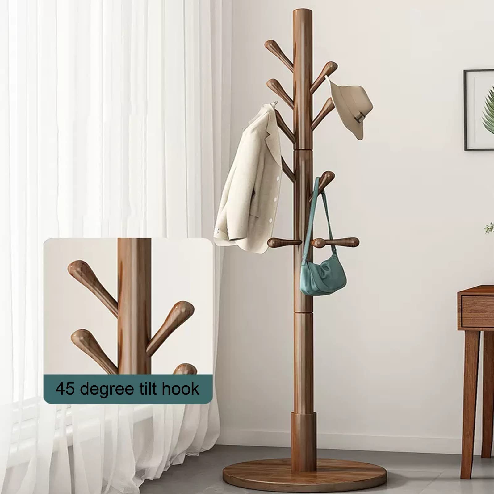 SAeWare Appendiabiti autoportante, appendiabiti da pavimento per camera da letto, appendiabiti solido per appendere vestiti, sciarpe, cappelli, borse in ingresso, camera da letto, ufficio, giallo