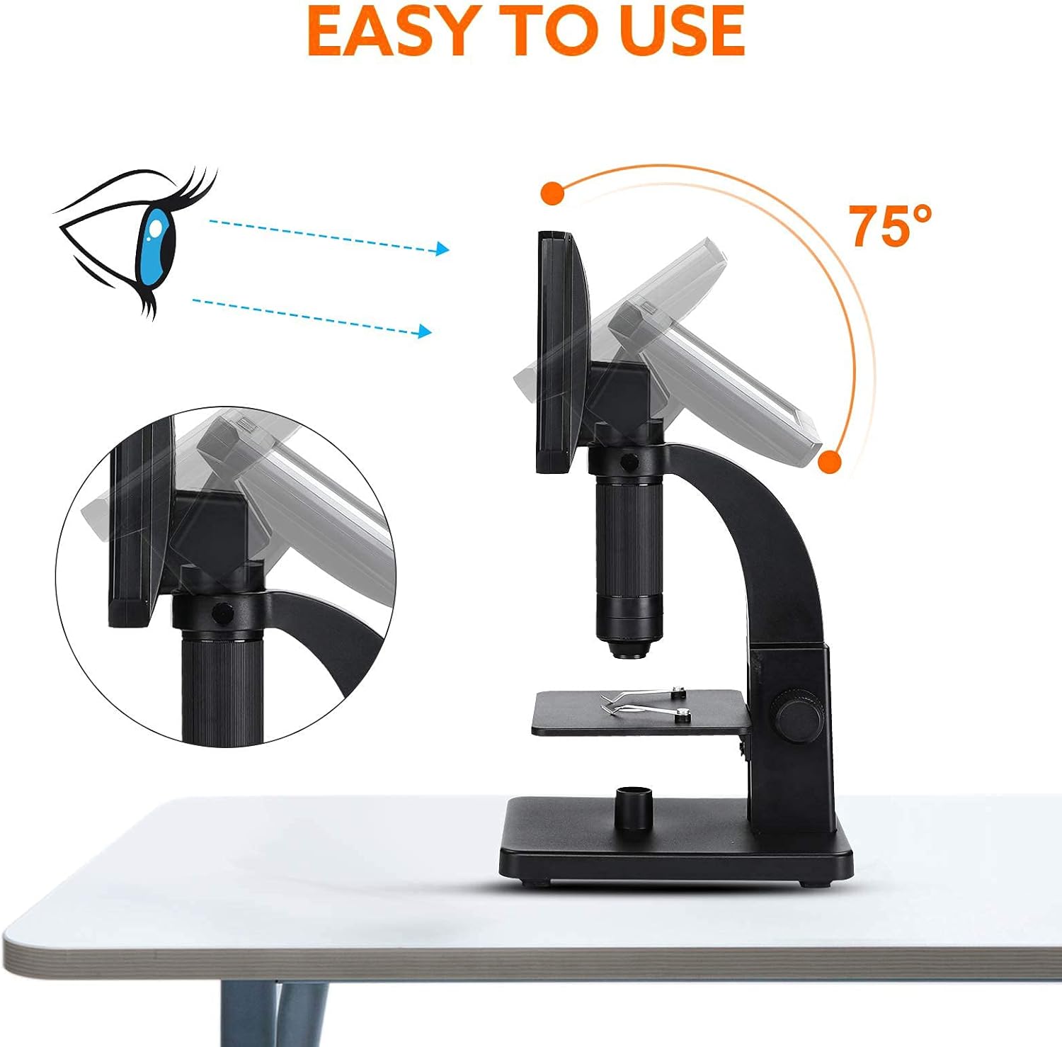 Best Elikliv LCD Digital Microscope, 2000X Biological Microscope with Digital & Microbial Lens, 7'' IPS Display, 10 LEDs, 12MP Resolution, Windows & Mac OS Compatible (1300X)