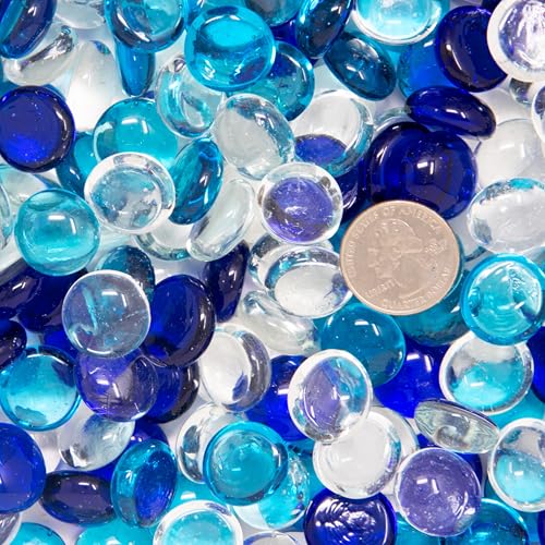 Canicas de vidrio plano Galashield azul para jarrones de 1 libra 5