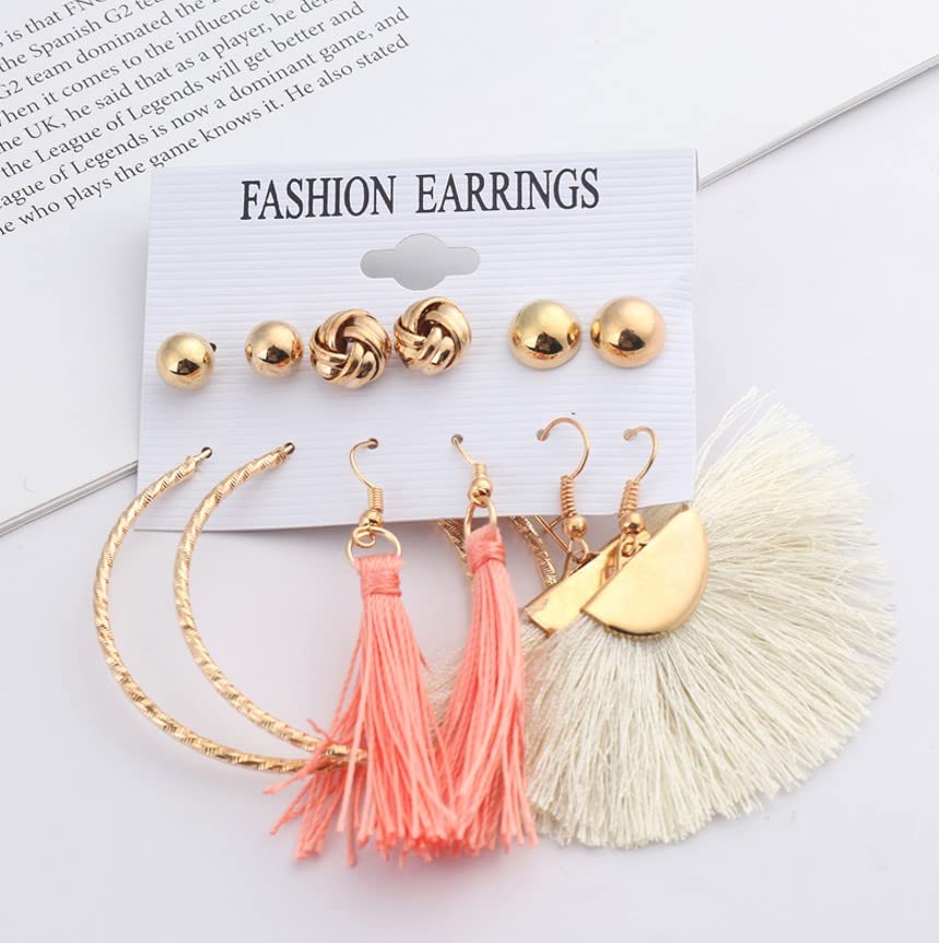 Image of ANNACREATIONS Stylish combo of pearl stud hoop earrings set for Women Girls