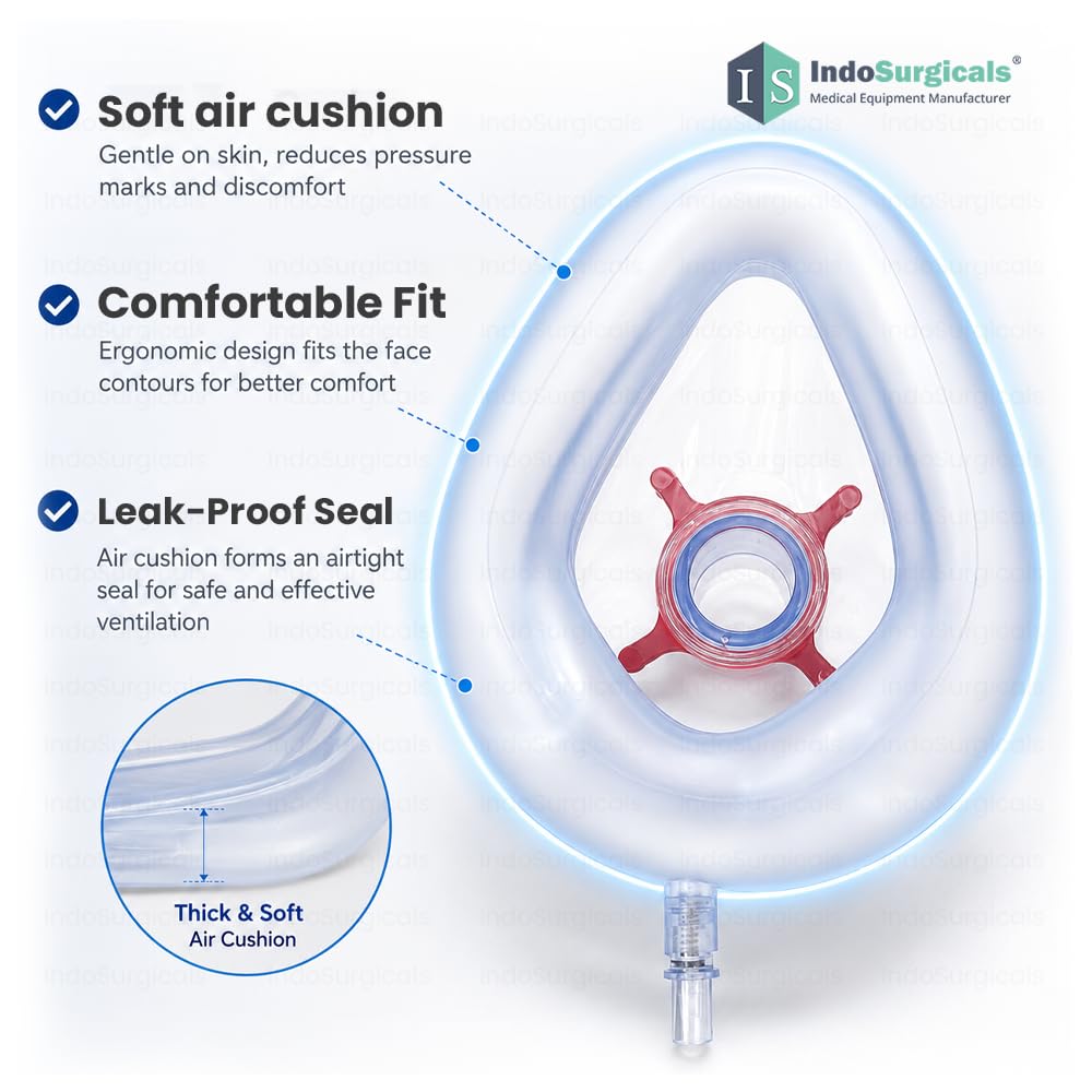 IS IndoSurgicals Air Cushion Face Mask, Air Cushioned Anesthesia Face Mask (Adult Medium) 3